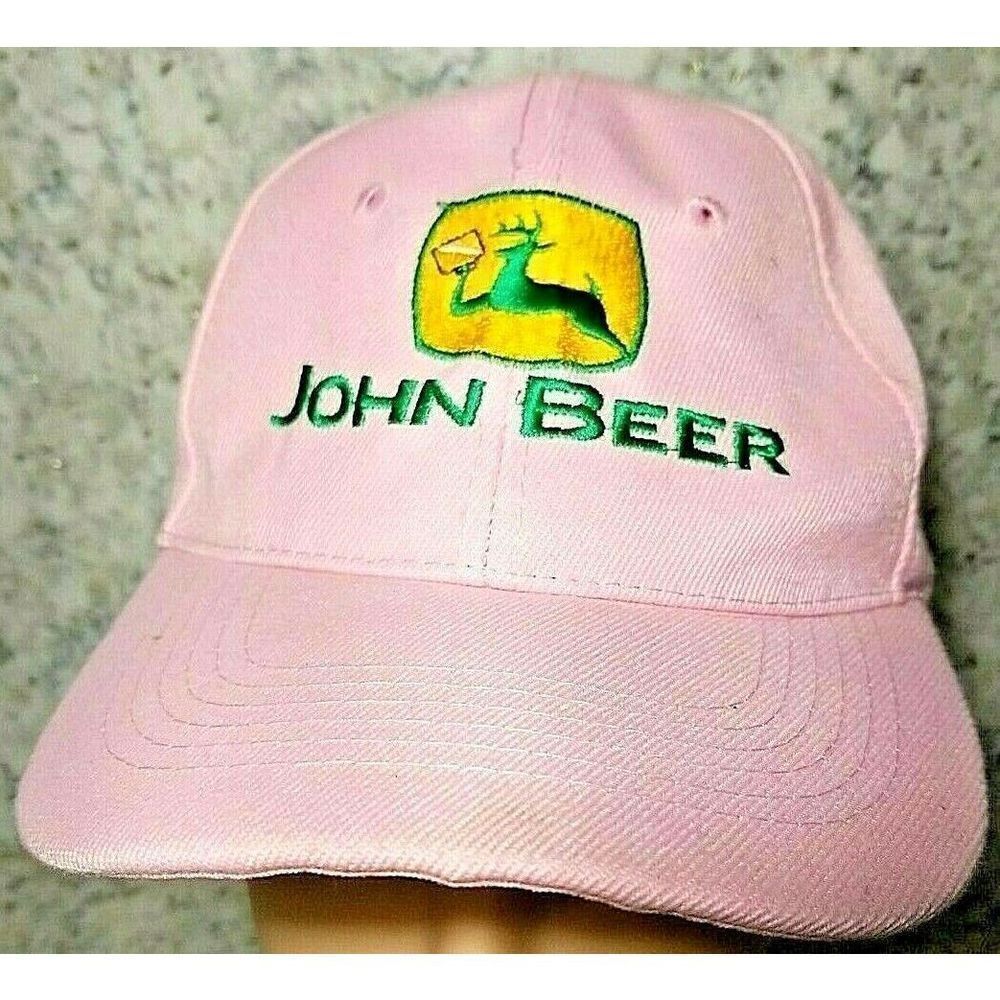 John Beer John Deer Cap Hat Women's Pink  Adjustable Wool Blend‎ Funny Prank